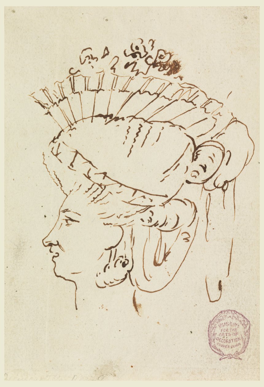 Cabeça de uma mulher usando um chapéu de Carlo Marchionni