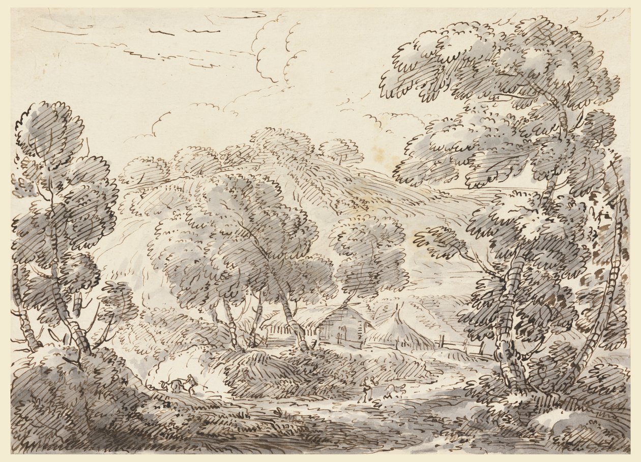 Casa em uma paisagem arborizada de Carlo Marchionni