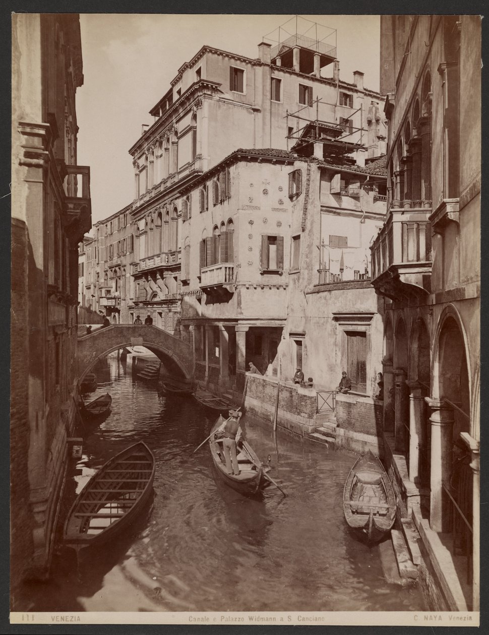 Canal e Palazzo Widmann em S. Canciano de Carlo Naya