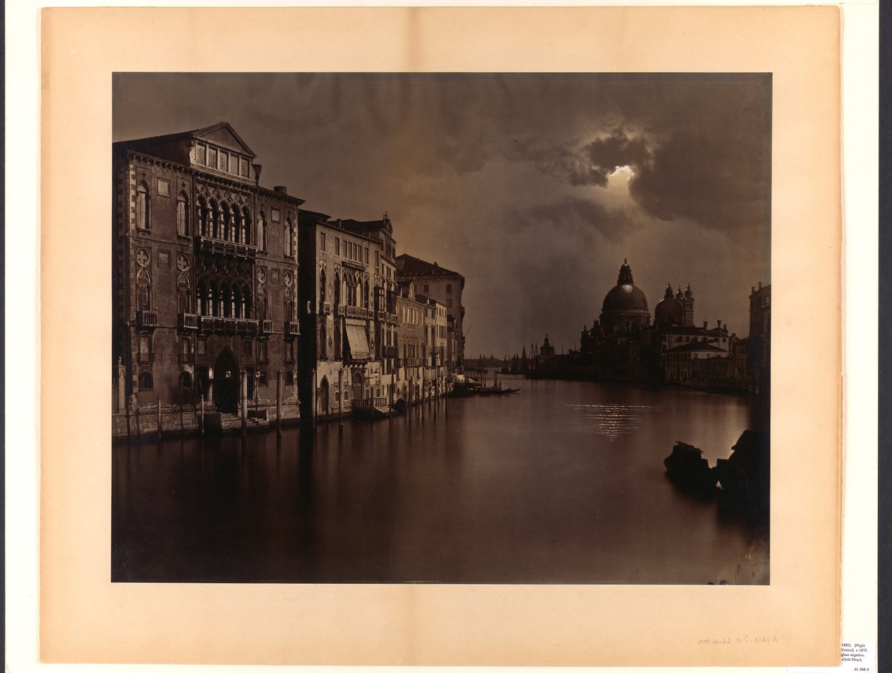 [Vista nocturna do Grande Canal, Veneza] de Carlo Naya