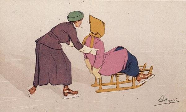 Uma Mão Ajudante (cor litho) de Carlo Pellegrini