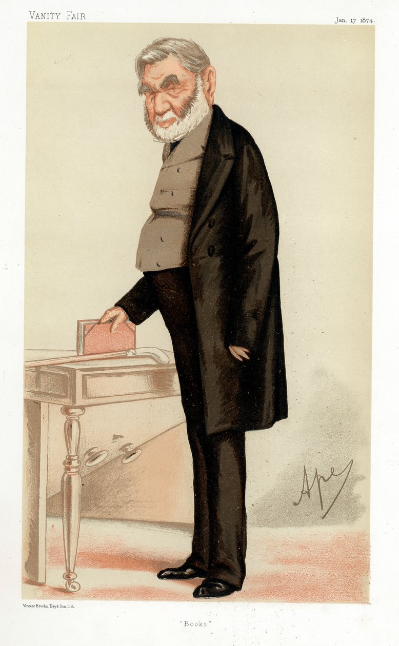 Anthony Panizzi, bibliógrafo italiano, 1874 de Carlo Pellegrini