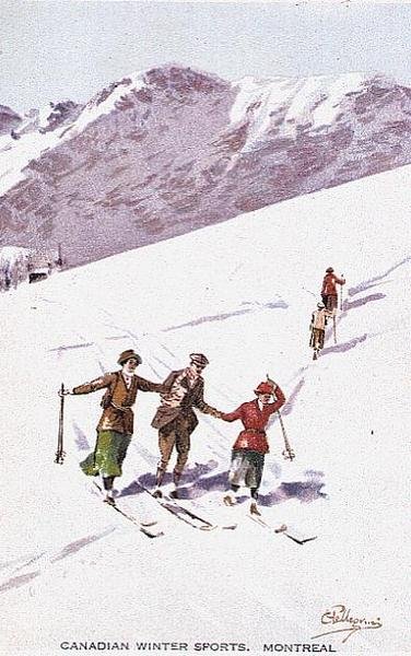 Canadian Winter Sports, Montreal (cor litho) de Carlo Pellegrini