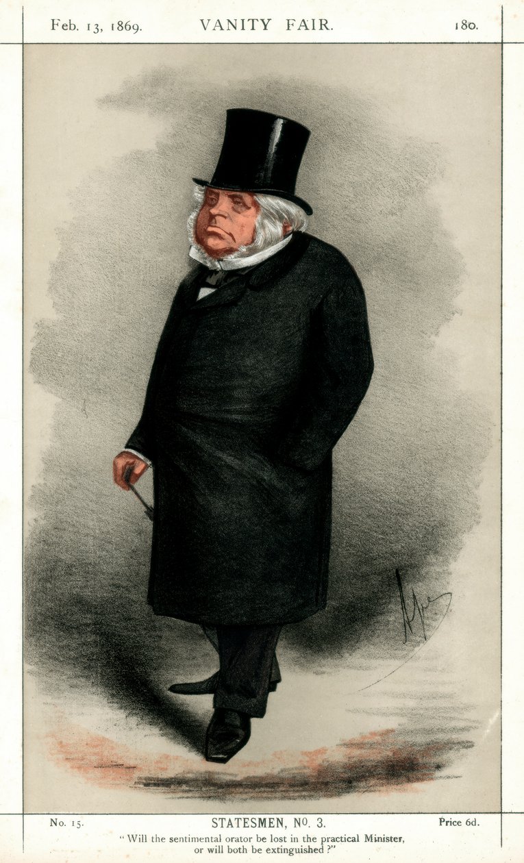 John Bright, político radical e liberal britânico, 1869. de Carlo Pellegrini