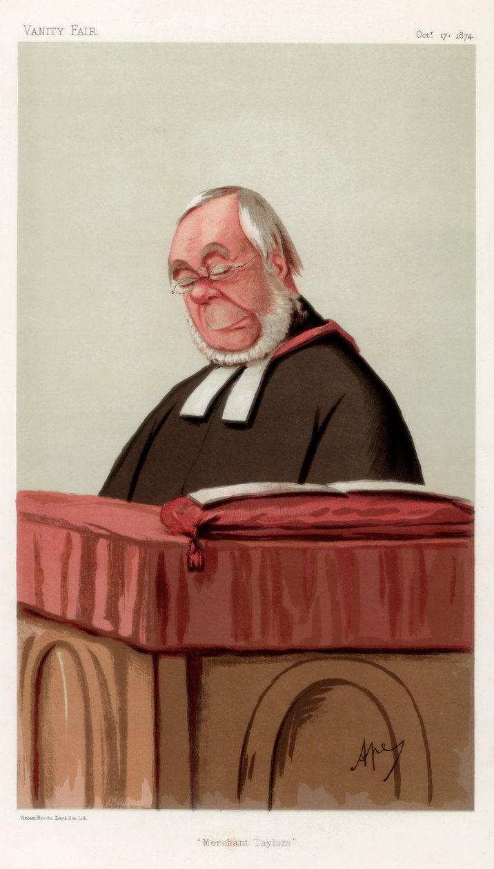 Mercador Taylors, o reverendo James Augustus Hessey DCL, 1874. de Carlo Pellegrini