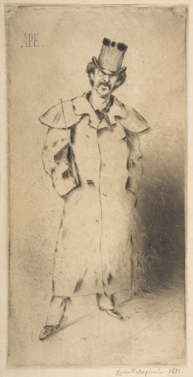 Retrato de Whistler, 1881. de Carlo Pellegrini