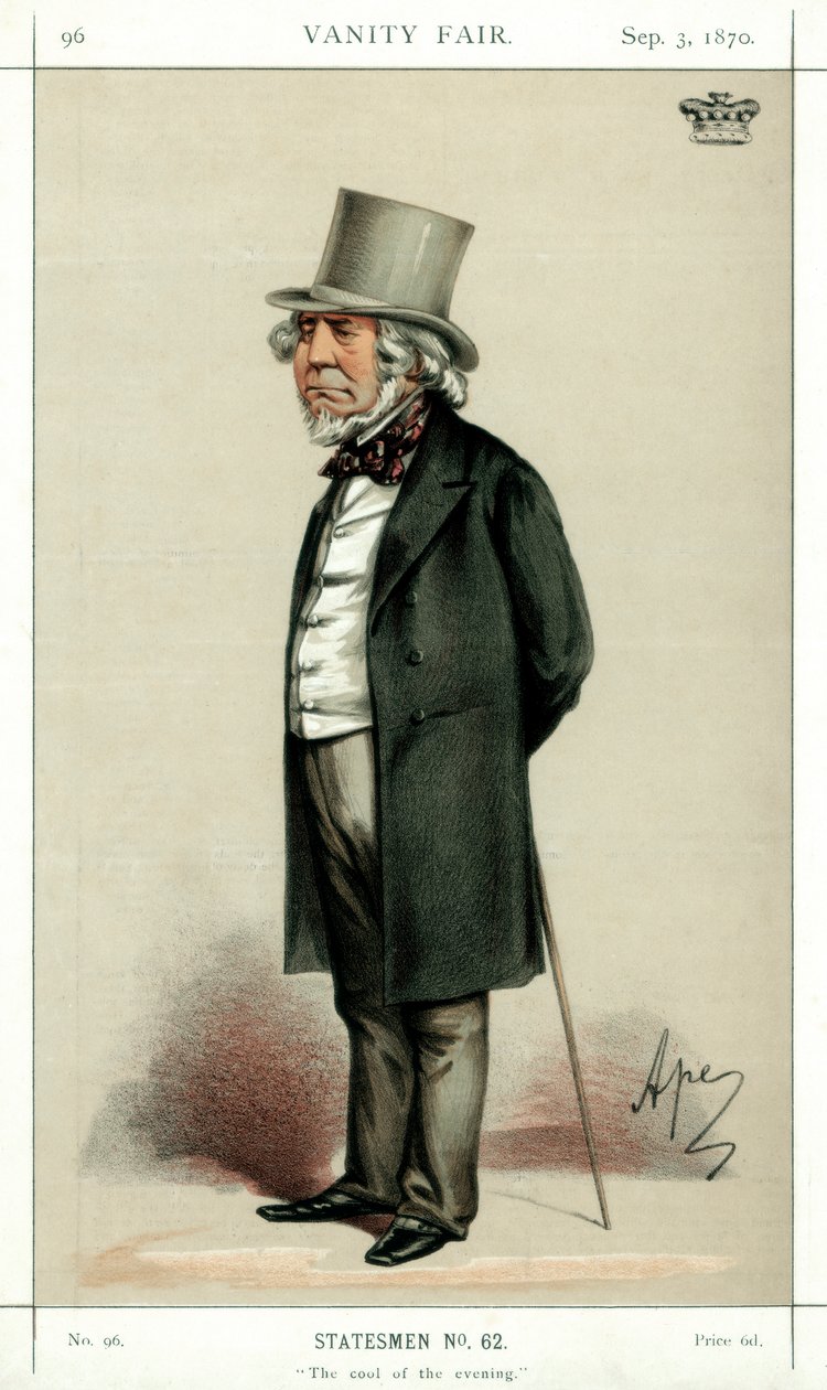 O fresco da noite, Lord Houghton, poeta e político inglês, 1870. de Carlo Pellegrini