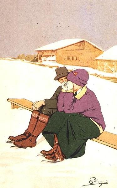 O Patinador Chorão (cor litho) de Carlo Pellegrini