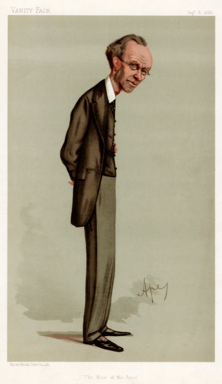 The Heir of the Ages, James Payn, romancista inglês, 1888. de Carlo Pellegrini
