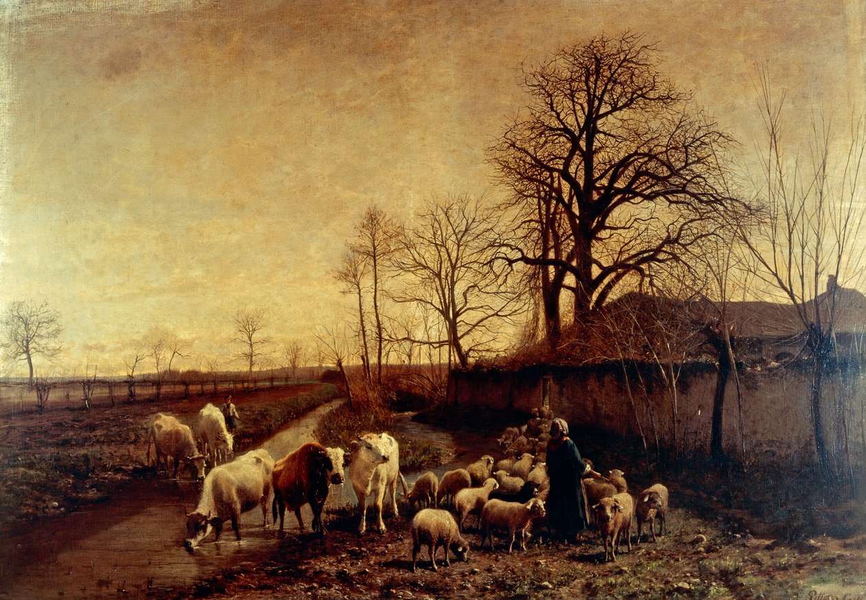 Animais a serem conduzidos à água, por Carlo Pittara de Carlo Pittara