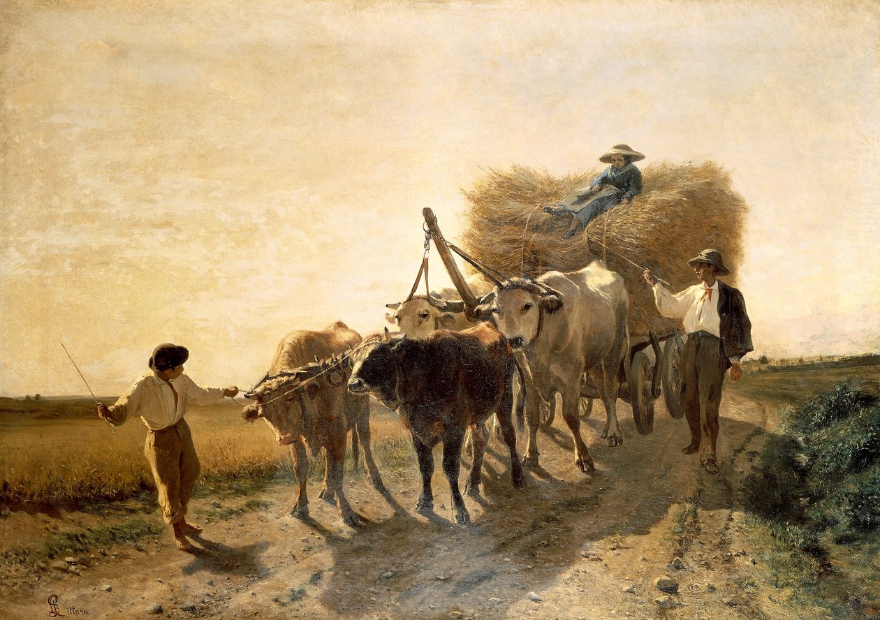 Colheita, por Carlo Pittara (1836-1890) de Carlo Pittara