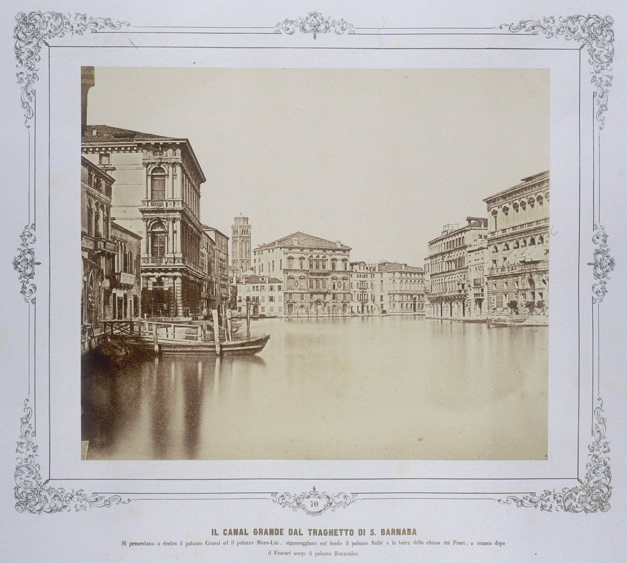 Veneza, o Grande Canal da Balsa San Barnabas, c.1855 de Carlo Ponti