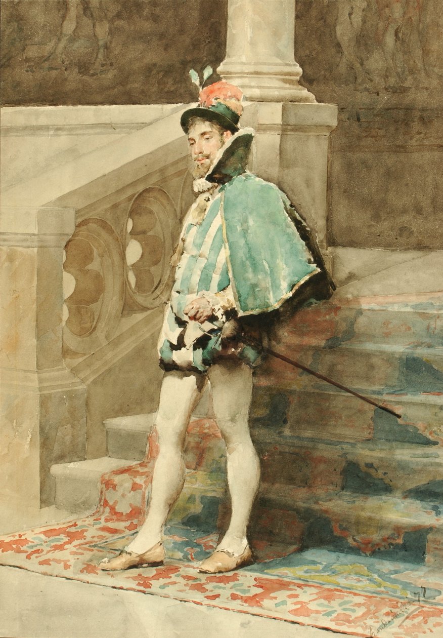 Estudo de um cortesão, 1877. de Carlo Randanini
