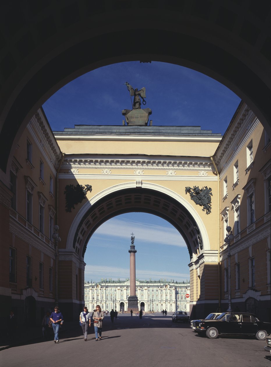 O Arco do Triunfo do Edifício do Estado Maior em São Petersburgo, 1819-1829 de Carlo Rossi