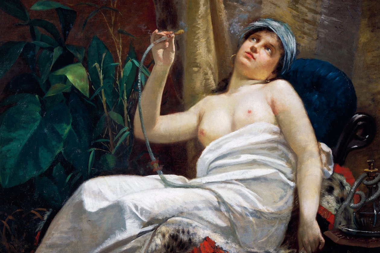 Fumar ópio (óleo sobre tela) de Carlo Sara