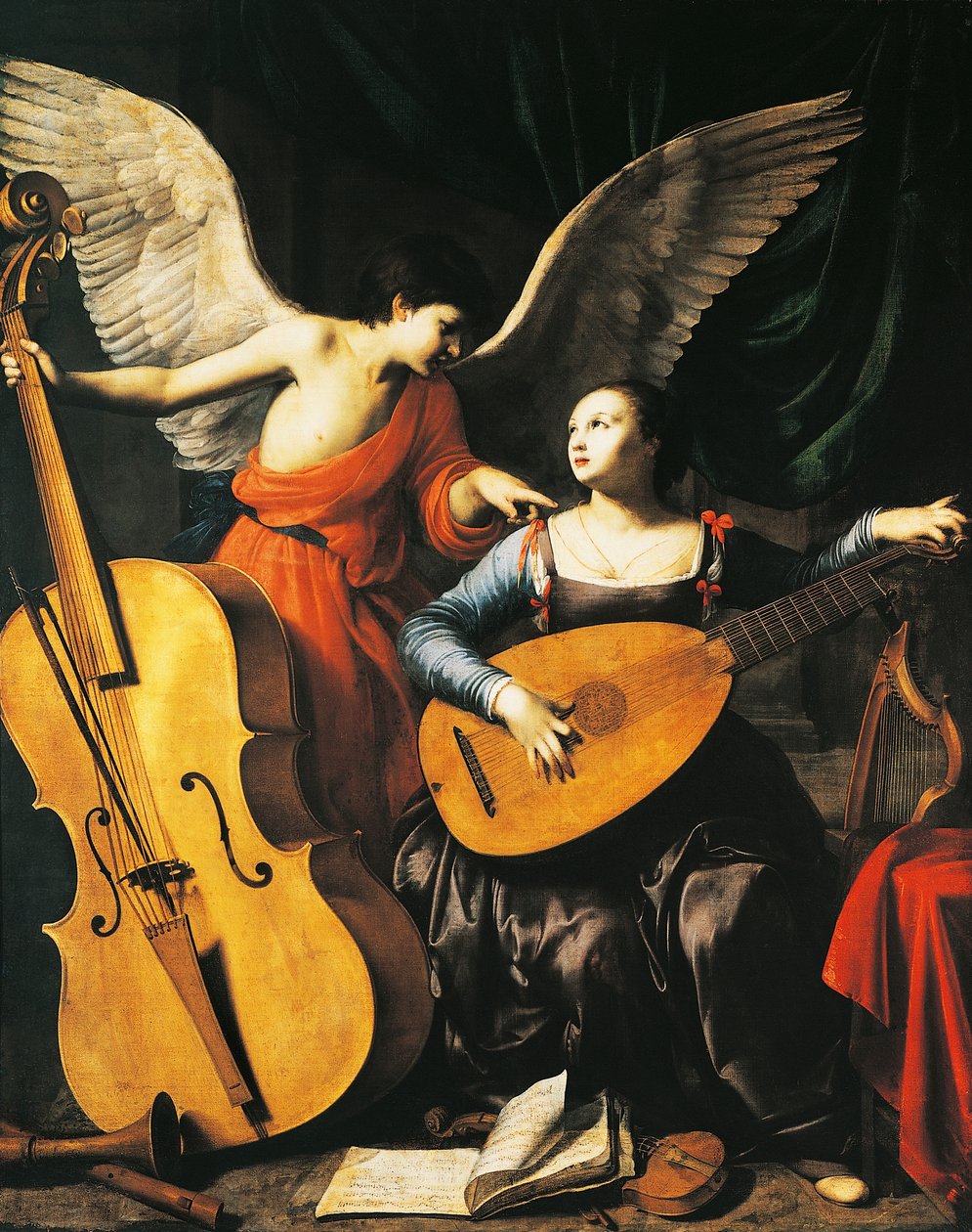 Santa Cecília e Anjo, de Carlo Saraceni (c.1579-1620), c.1610 de Carlo Saraceni
