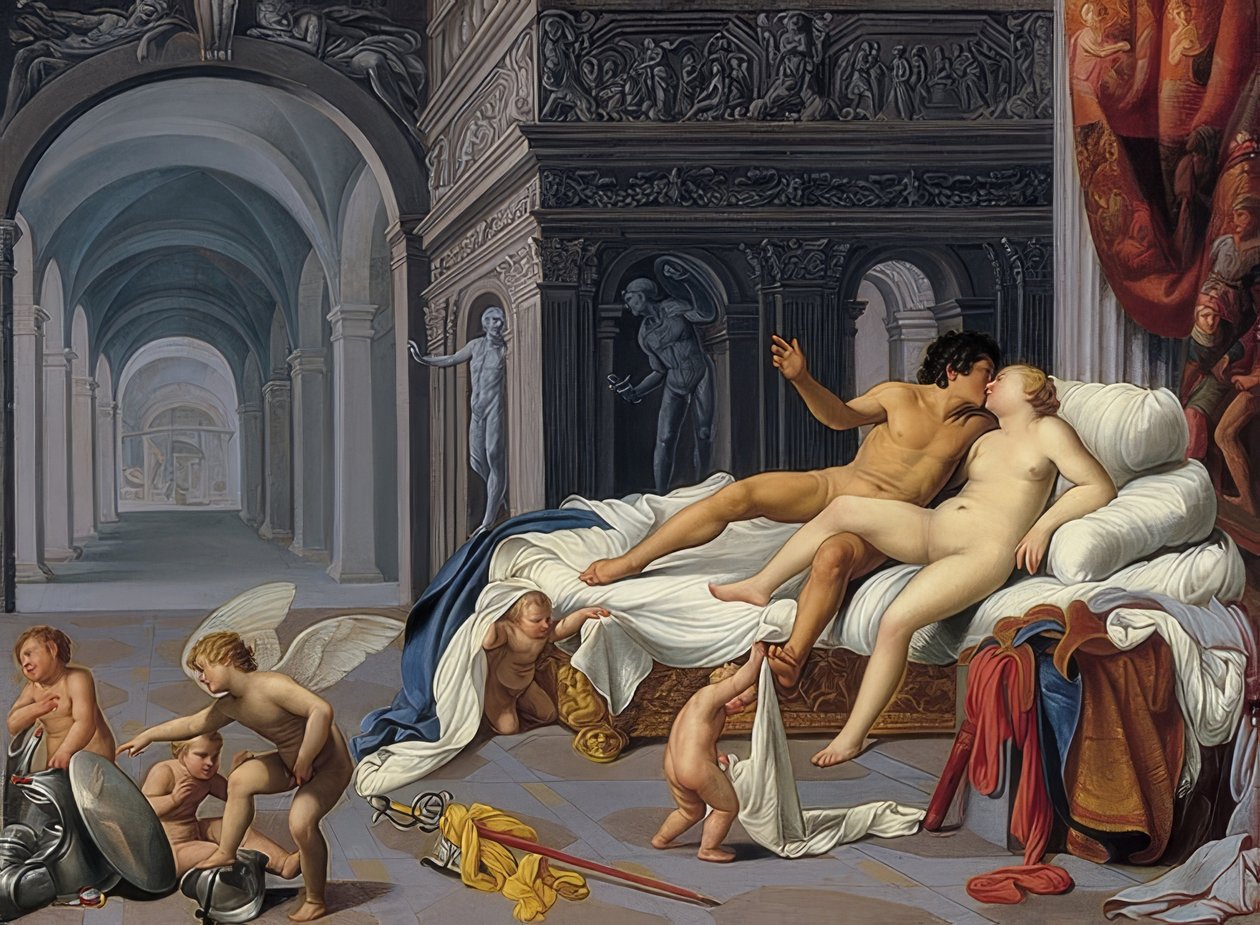 Vênus e Marte. Por volta de 1600 de Carlo Saraceni