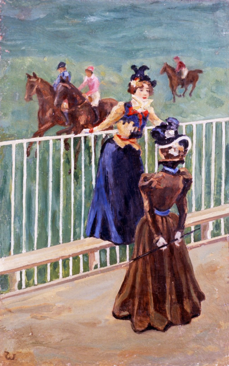 Paris, no percurso da corrida, por Carlo Wostry (1865-1943), óleo sobre tela, 55x35 cm de Carlo Wostry