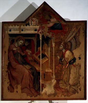 Anunciação (tempera no painel) de Carlo da Camerino