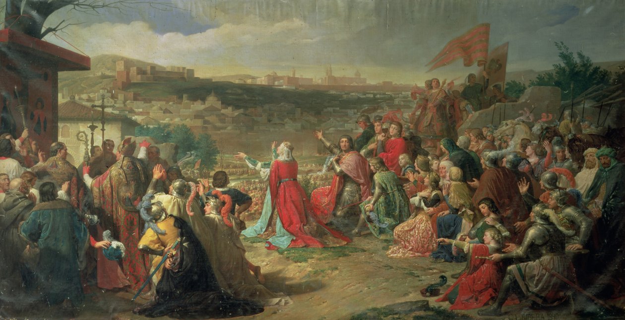 A queda de Granada em 1492, 1890 de Carlos Luis Ribera y Fieve