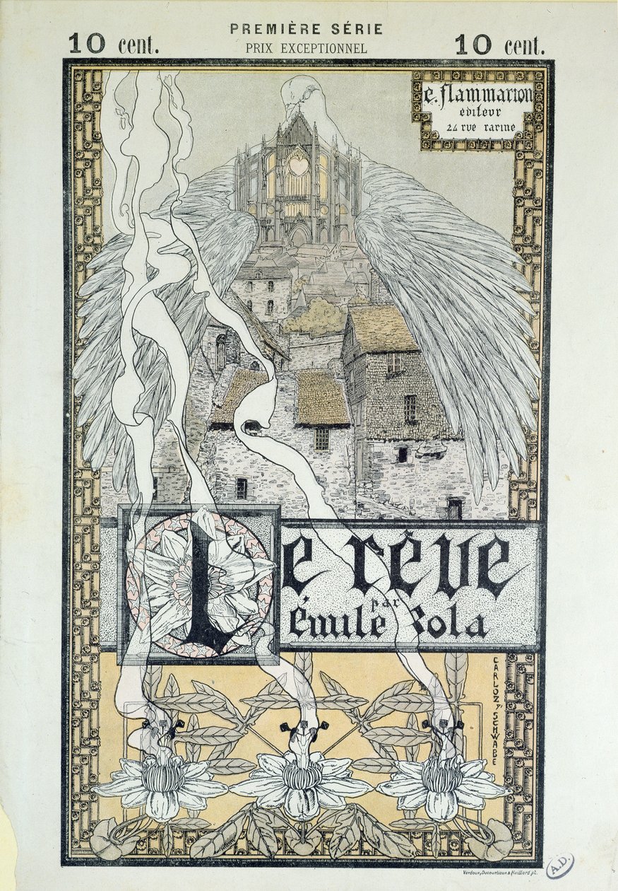 Capa de &39;Le Reve&39; de Emile Zola (1840-1902) 1892 de Carlos Schwabe