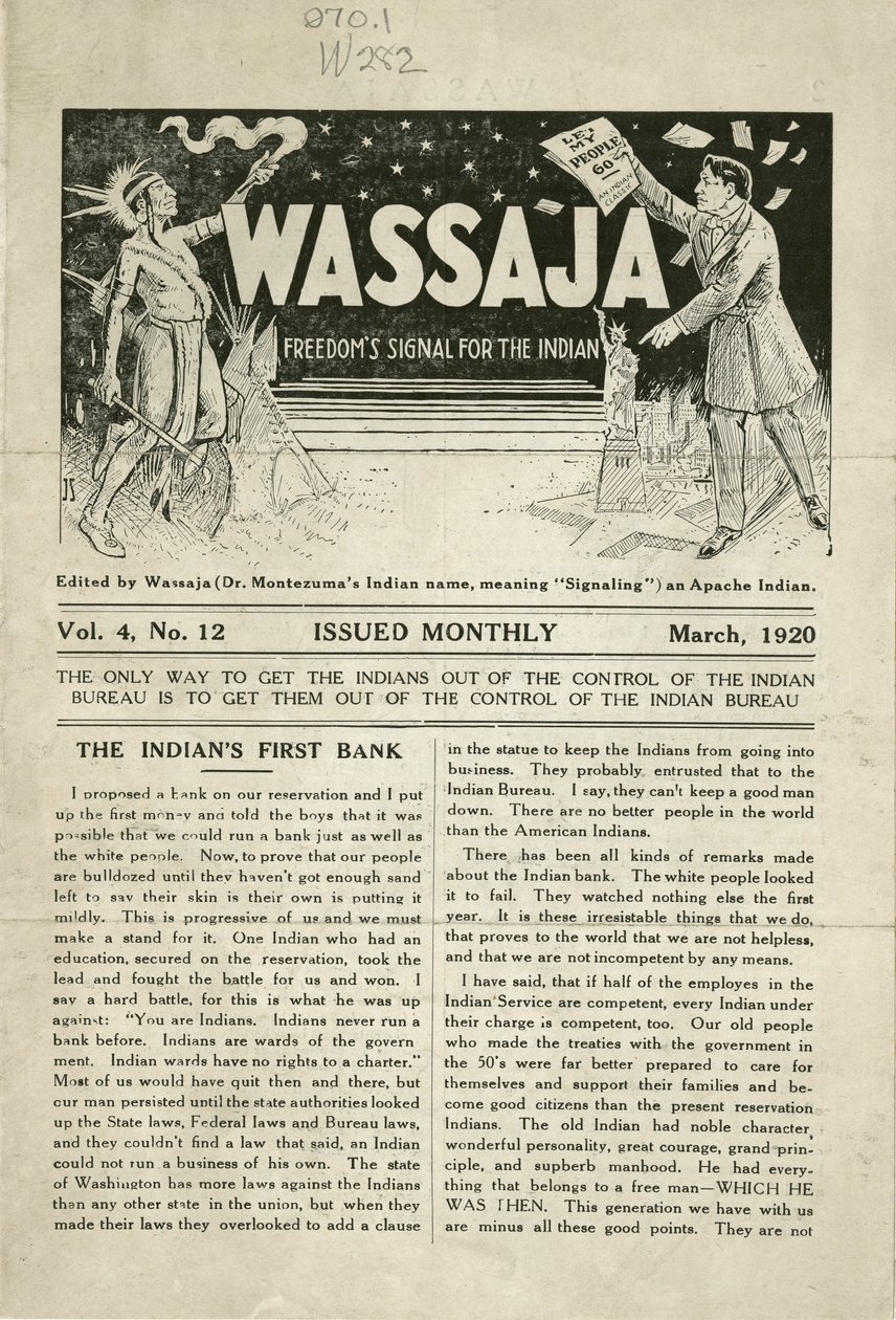 Edição de Wassaja, Vol. 4, No. 12 de Carlos Montezuma