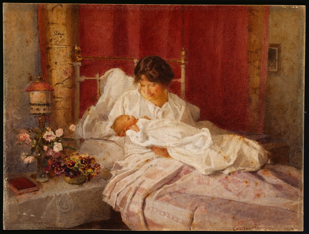 Uma mãe com o seu bebé de Carlton Alfred Smith