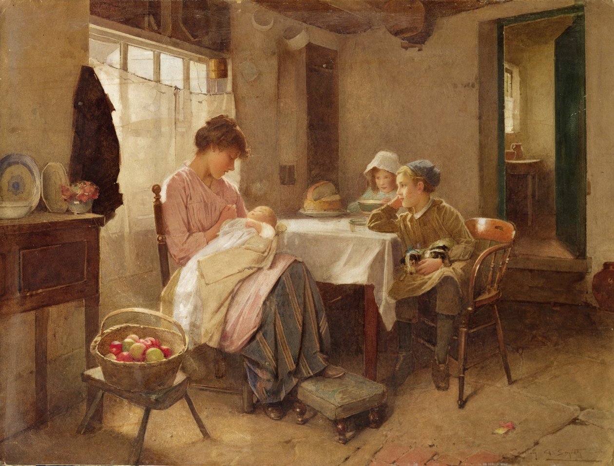 A Nova Chegada (óleo sobre tela) de Carlton Alfred Smith