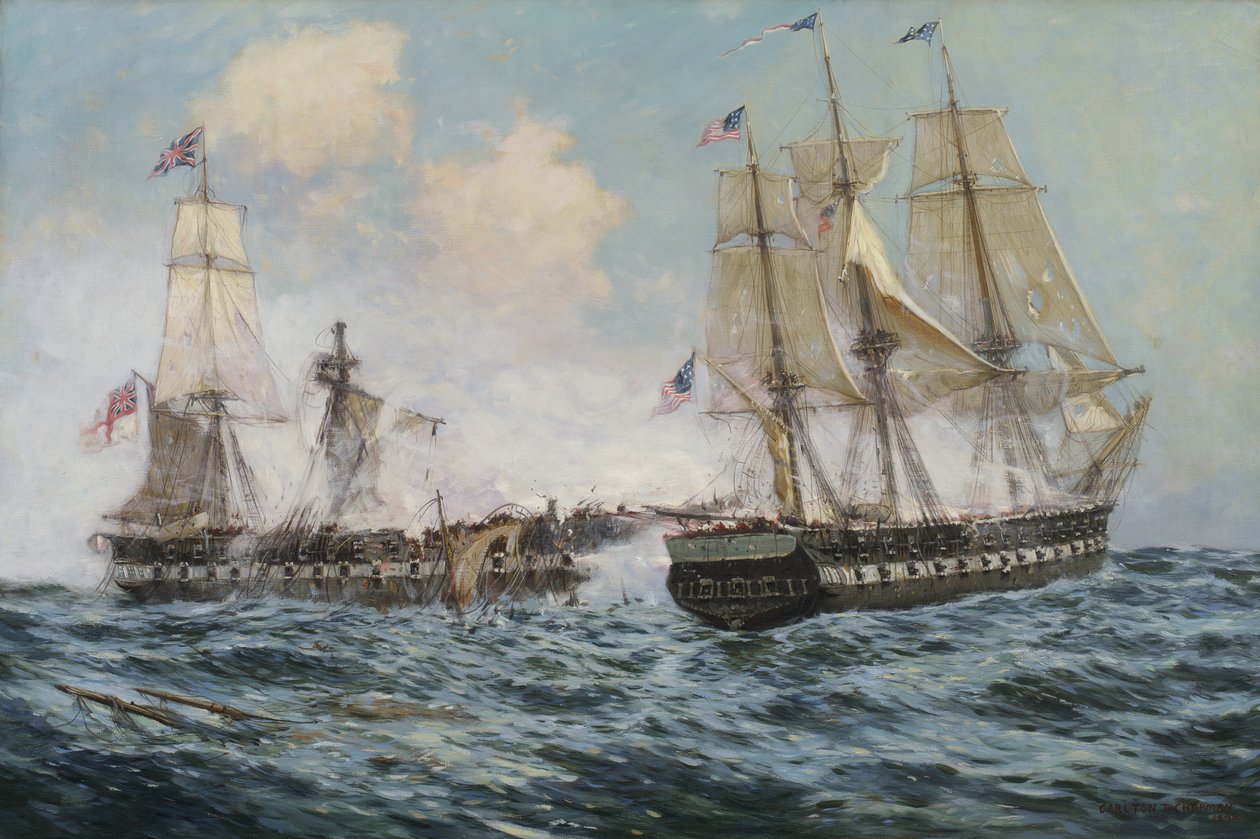 Engajamento entre a Constituição da Fragata dos EUA e o HMS Java, 1896 de Carlton Theodore Chapman
