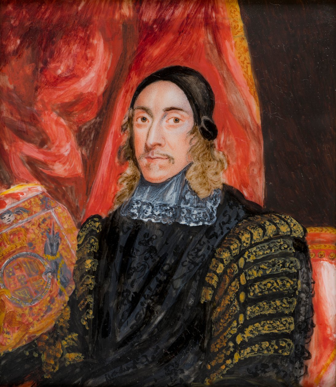Retrato de Sir Orlando, O Senhor Guardião do Grande Selo (1606-1674), c.1816-39 (óleo sobre marfim) de Caroline Bridgeman Simpson