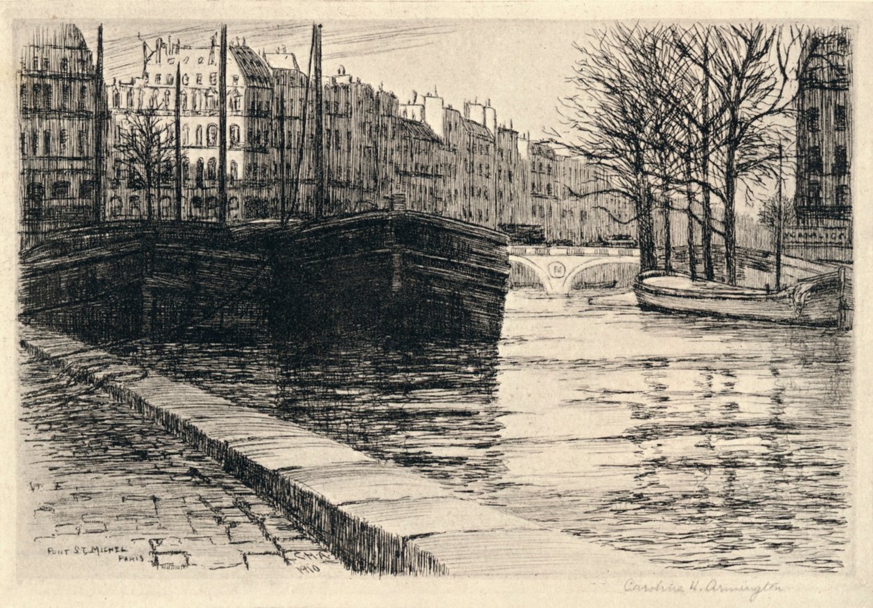 O Pont St Michel, 1915 de Caroline Helena Armington