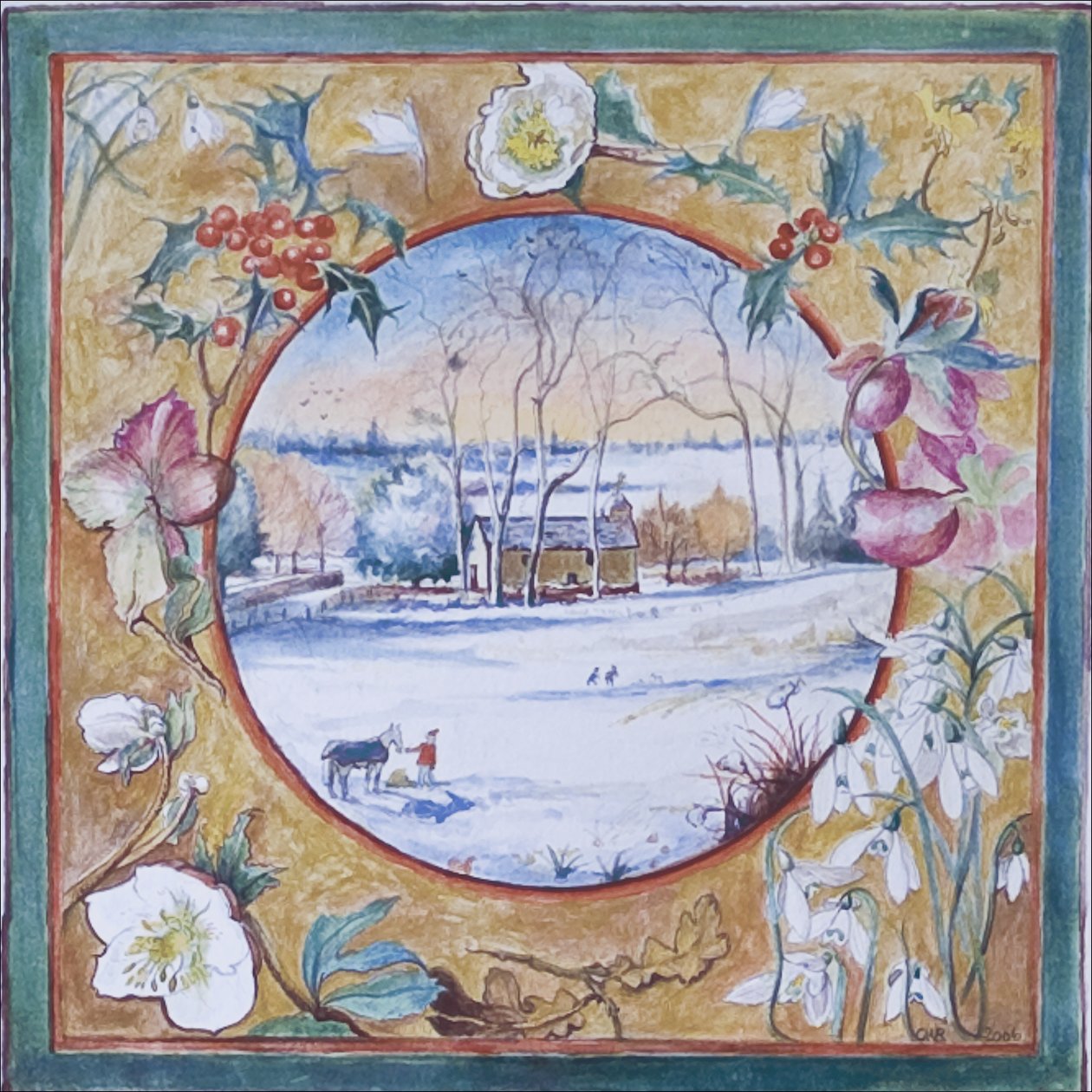 Christmas Morning, Little Somborne, 2007 (wc em papel) de Caroline Hervey Bathurst