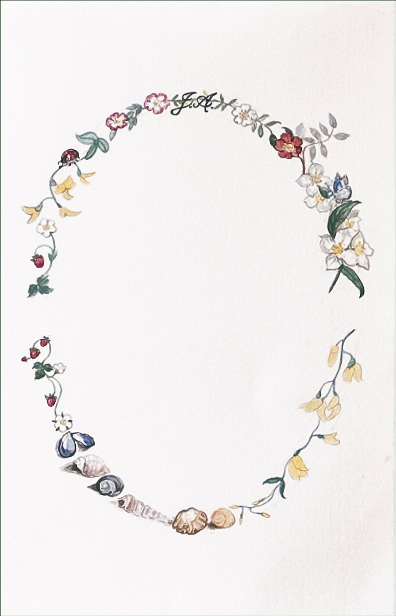 Jane Austen Garland, 2008 (wc e lápis sobre papel) de Caroline Hervey Bathurst