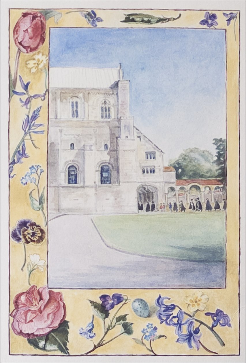 Winchester Cathedral, Choristers fora para a prática, 2007 (wc no papel) de Caroline Hervey Bathurst