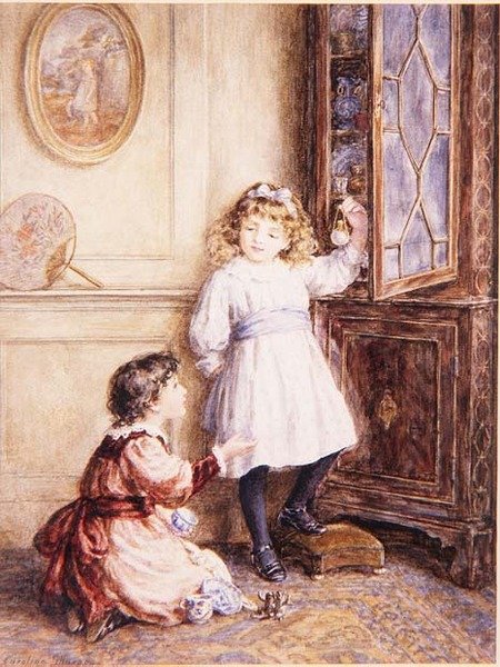 O Corner Cupboard (aguarela) de Caroline Paterson