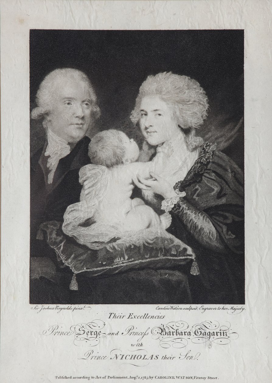 Retrato do conde Sergei Sergeyevich Gagarin 1745-1798 e da condessa Varvara Nikolaevna Gagarina 1 de Caroline Watson
