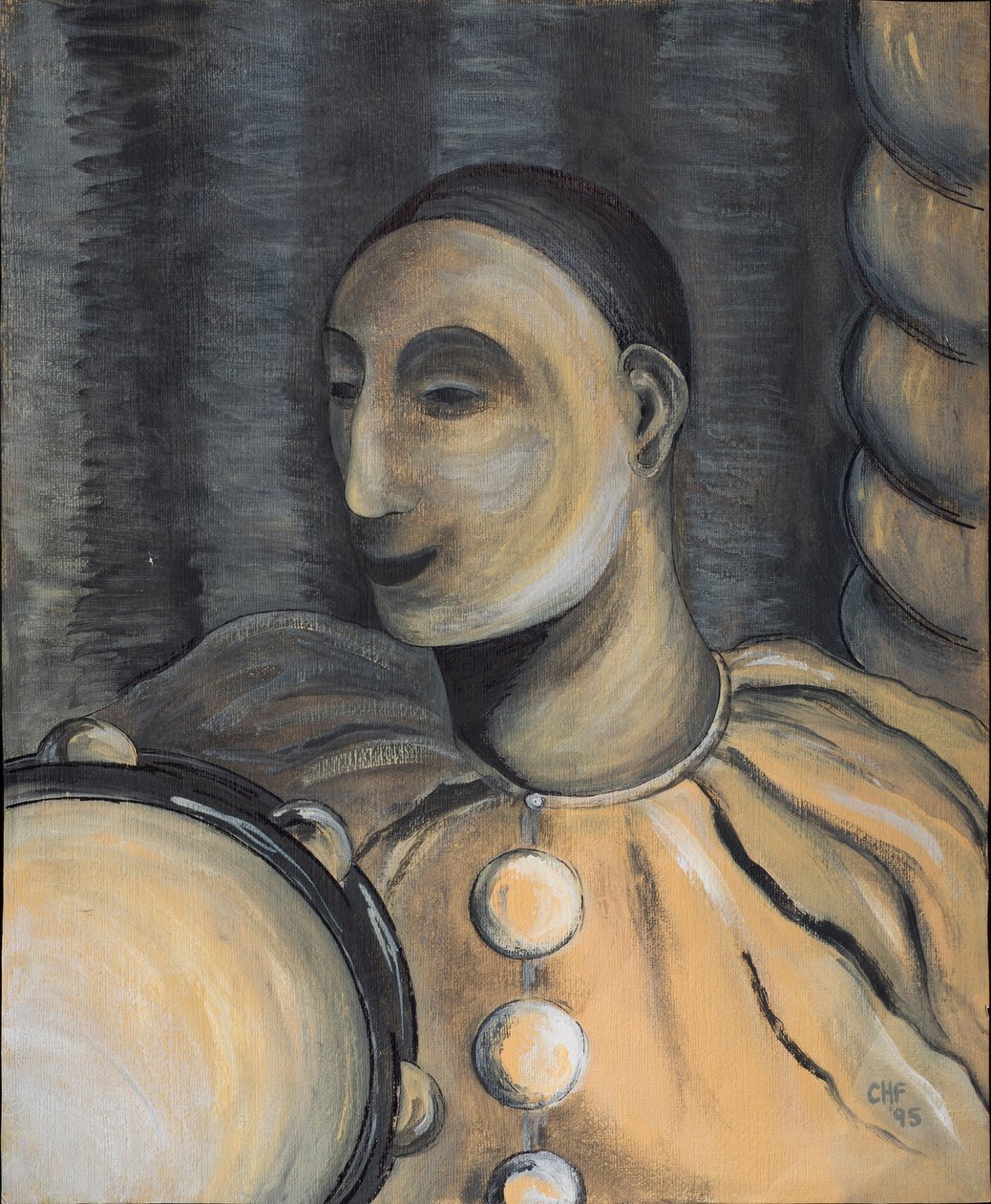 Palhaço com Tamborim, 1995 (acrílico sobre papel) de Carolyn Hubbard Ford