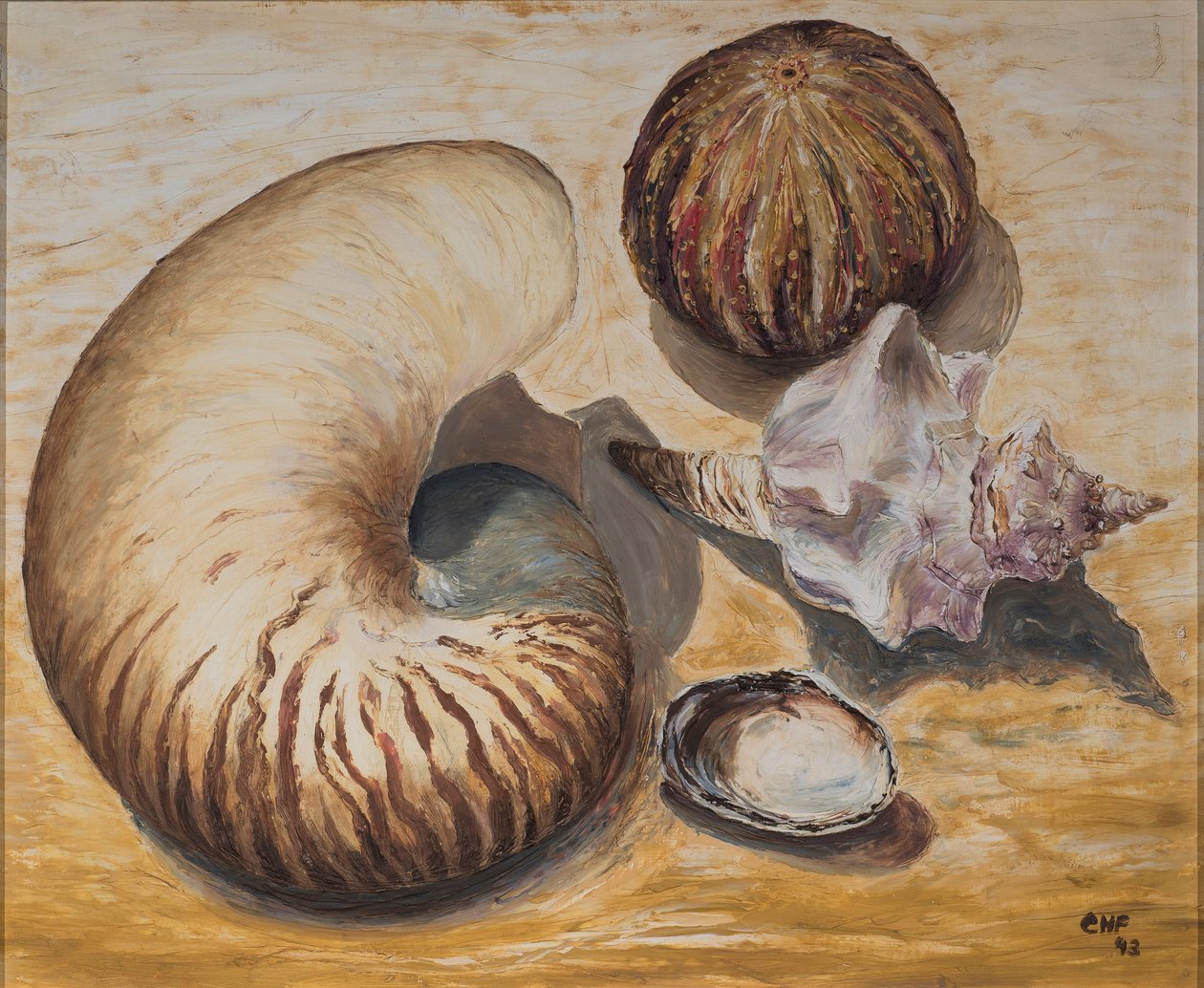 Seashells, 1993 (óleo sobre papel) de Carolyn Hubbard Ford