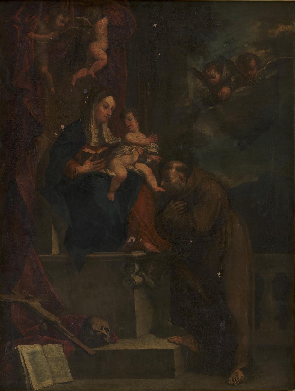 Maria, Jesus e São Francisco de Carracci
