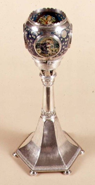 Lâmpada esmaltada de plique-a-dia, 1905-12 (metal e esmalte) de Carrie Copson