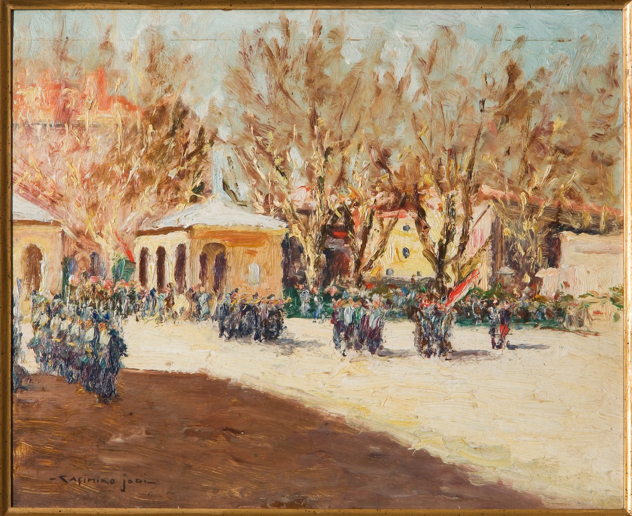 Procissão Militar (óleo sobre cartão) de Casimiro Jodi