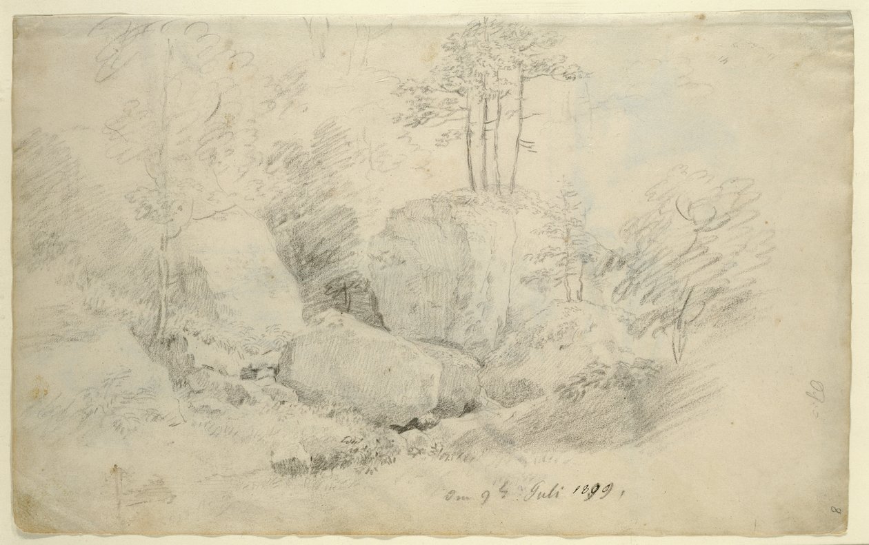 Pedregulhos em Woodland, 1800 de Caspar David Friedrich