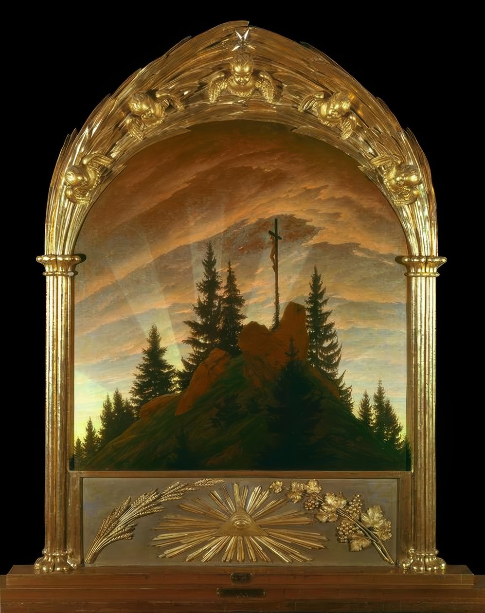 A cruz nas montanhas de Caspar David Friedrich
