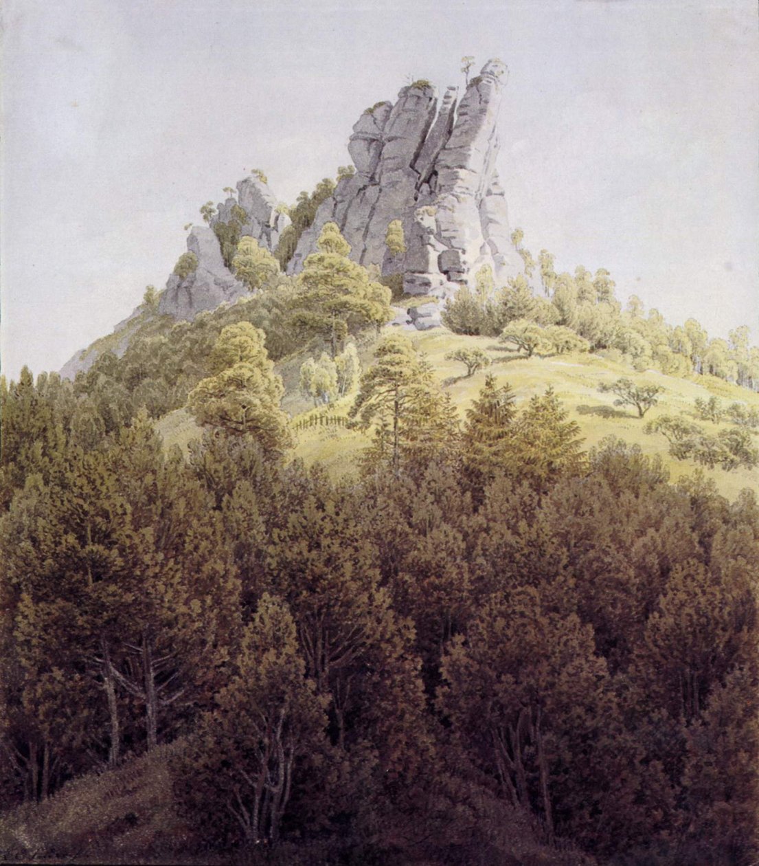 O Heldstein perto de Rathen no Elba de Caspar David Friedrich