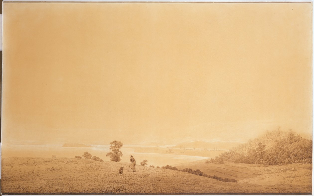 A costa leste da ilha de Rügen com pastor de Caspar David Friedrich