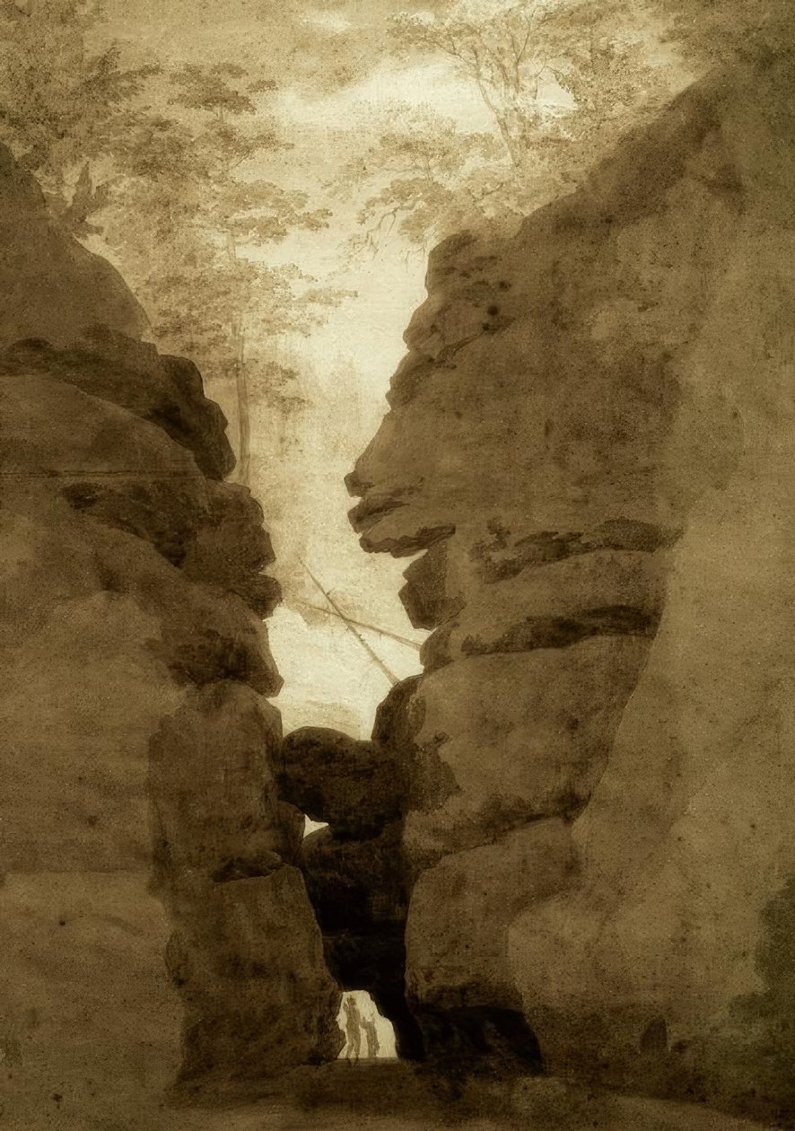 Portão de pedra em Uttewalder Grund de Caspar David Friedrich