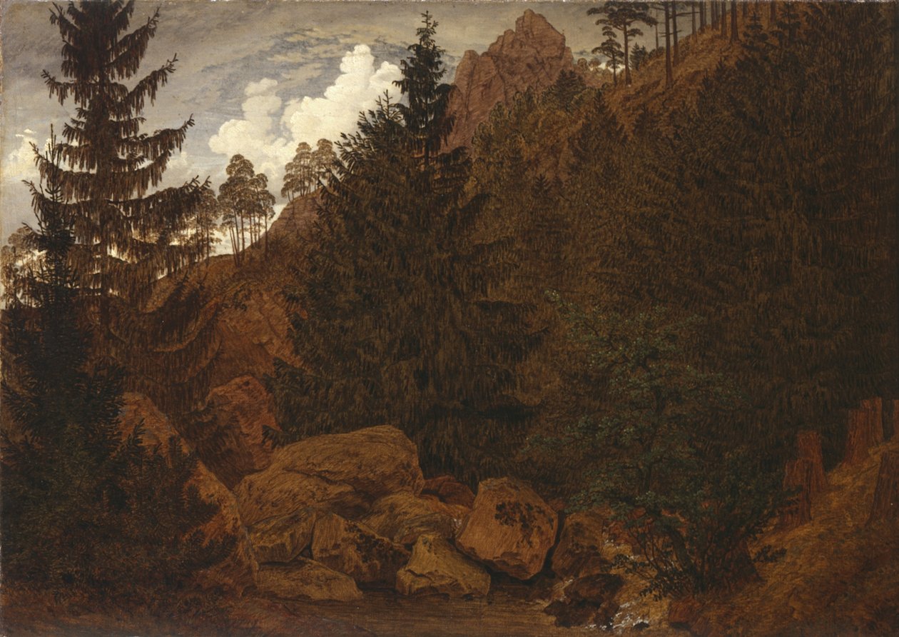 Festa rochosa no Harz de Caspar David Friedrich