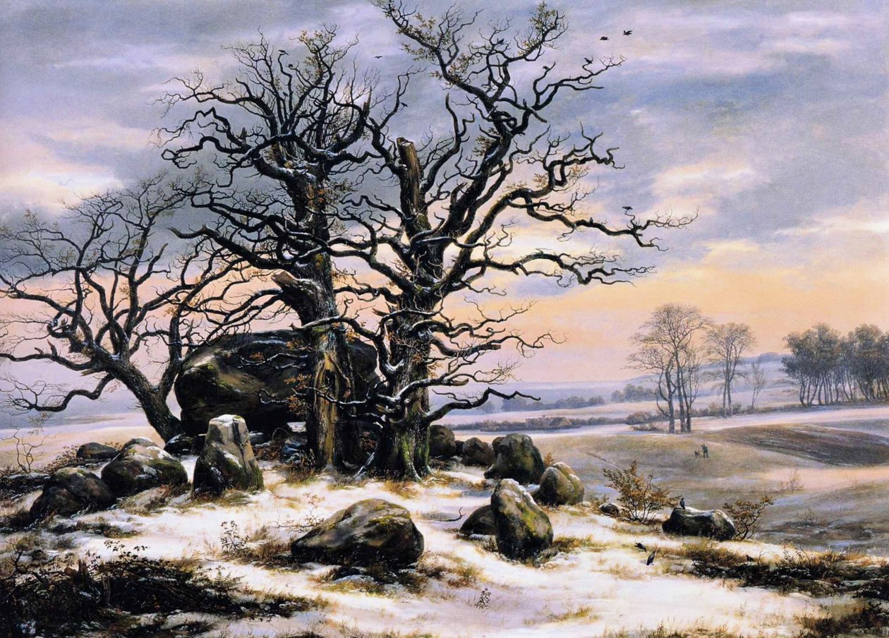 Megalith Grave no inverno de Caspar David Friedrich
