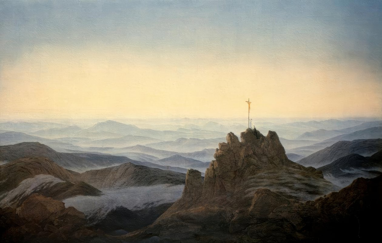 Manhã nas montanhas gigantes de Caspar David Friedrich