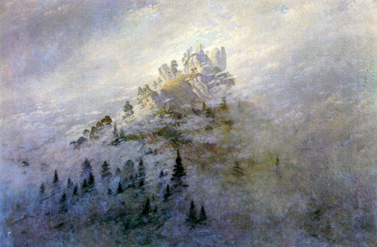 Névoa da manhã nas montanhas de Caspar David Friedrich
